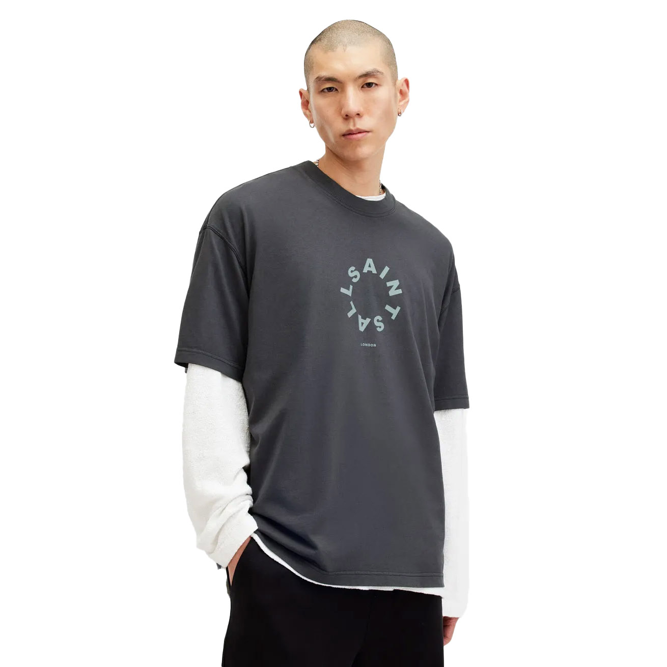 AllSaints Tierra Oversized Crew Neck Logo T-Shirt